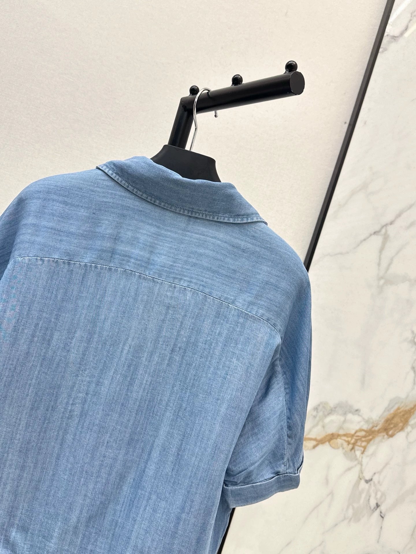 Spring/Summer 25 Lace-up bow denim shirt