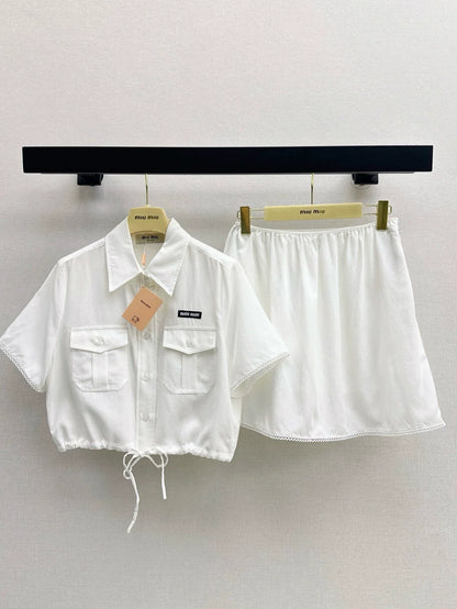 M 25 Spring/Summer New Age-Defying Short Shirt + Half Skirt Set