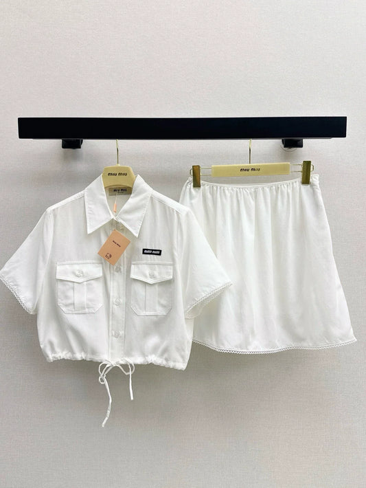 M 25 Spring/Summer New Age-Defying Short Shirt + Half Skirt Set