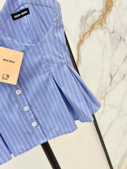 m 25 Spring/Summer Newest Blue Striped Small Suspenders