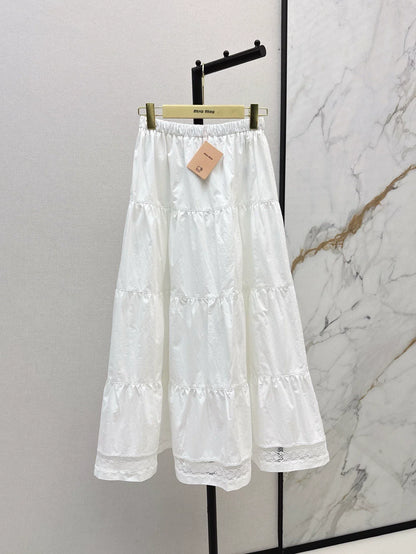 m 25 Spring/Summer New Hem Spliced Lace Long Half Skirt