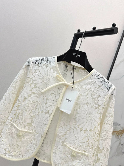 Ce 25 Spring Summer Latest Lace Embroidery Cardigan Small Jacket
