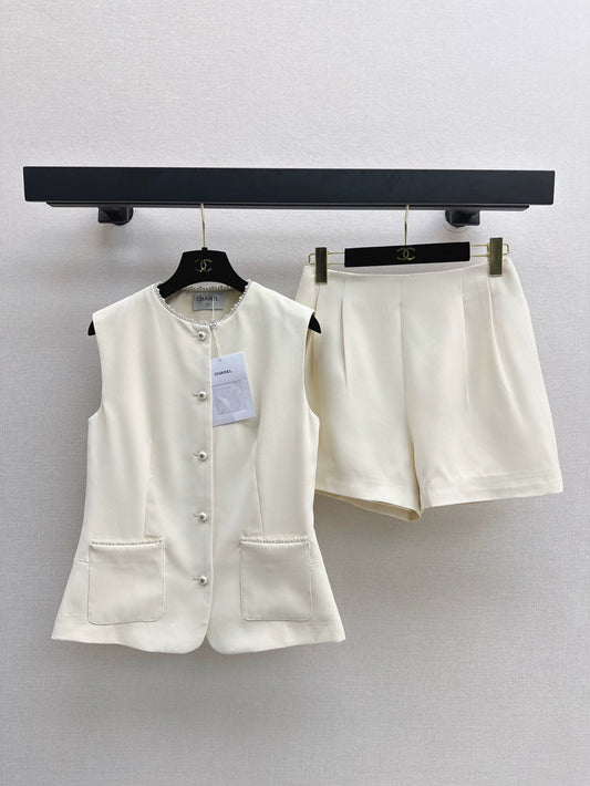 25 spring and summer new suit cubic waisted vest + shorts