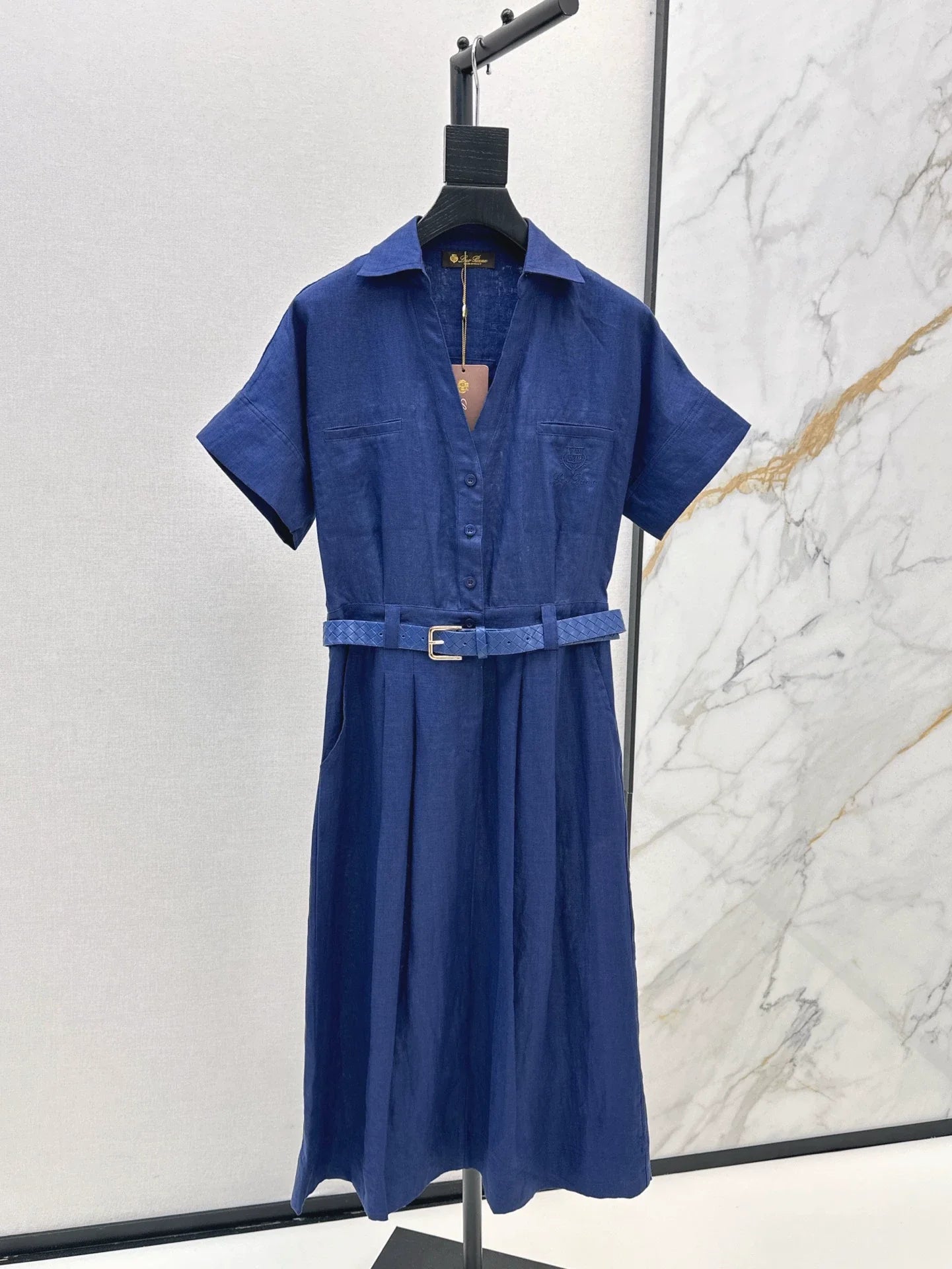 25 Spring/Summer New Short Sleeve Long Pressure Pleat Dresses