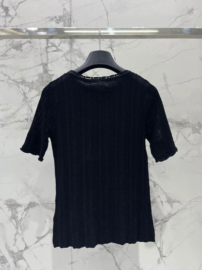 F 25 New Round Neck Short Sleeve Knit Top