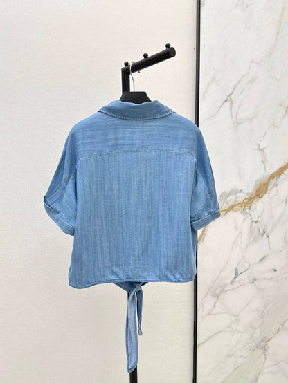Spring/Summer 25 Lace-up bow denim shirt