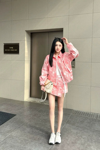 D 25 New Printed Bee Embroidered Long Sleeve Jacket