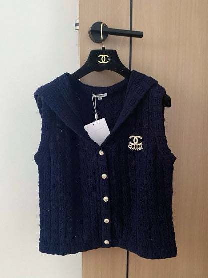 C 25 Pearl Logo Vest Cardigan