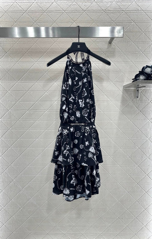 C 25 Printed halter dress