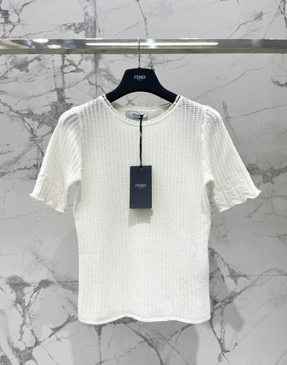F 25 New Round Neck Short Sleeve Knit Top
