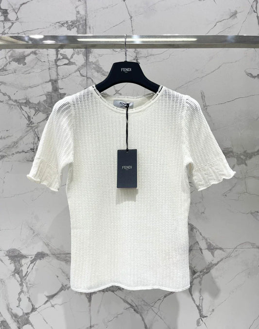 F 25 New Round Neck Short Sleeve Knit Top