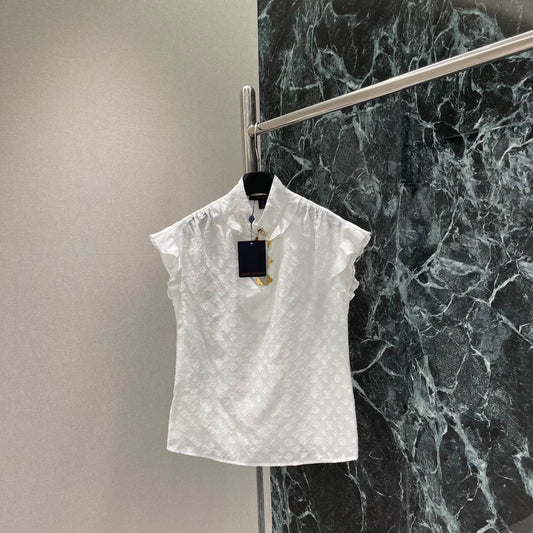 L 25 Gold Button Ruffle Design