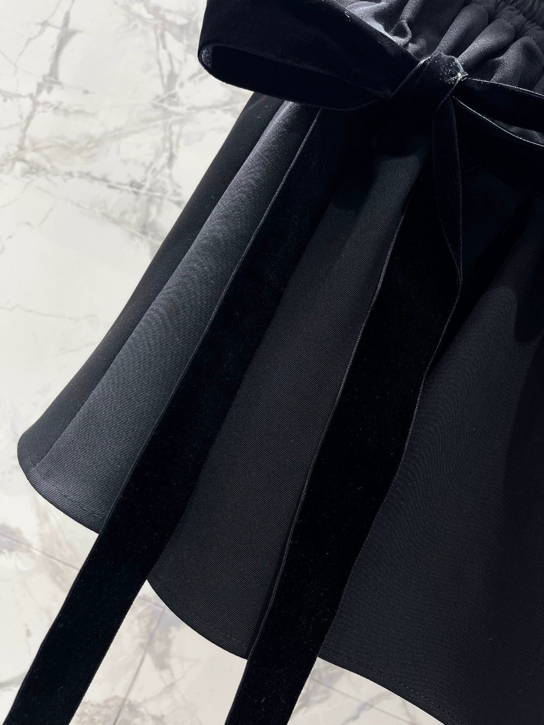 25 new style Hepburn style slim bow tie black A-line short skirt