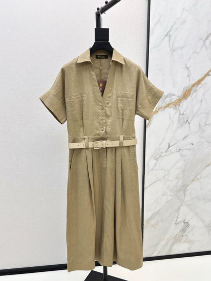 25 Spring/Summer New Short Sleeve Long Pressure Pleat Dresses