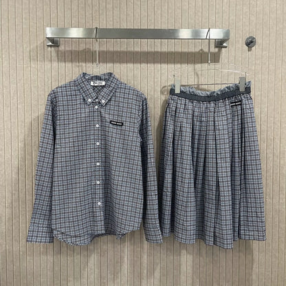 25 Summer new logo check preppy suit