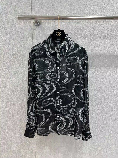 C 25 Printed Lapel Shirt