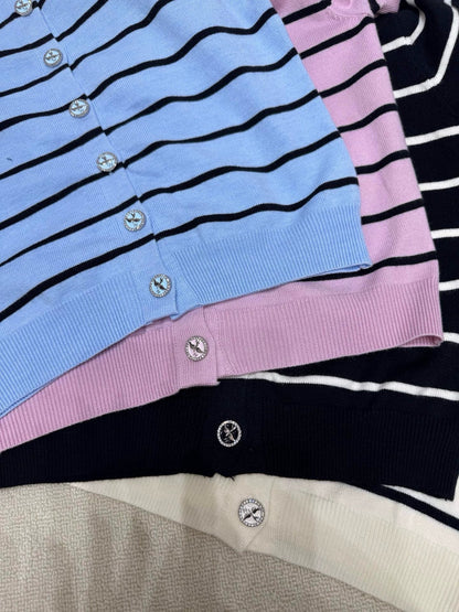 25 New Swallow Logo Front and Back Button Round Neck Cardigan