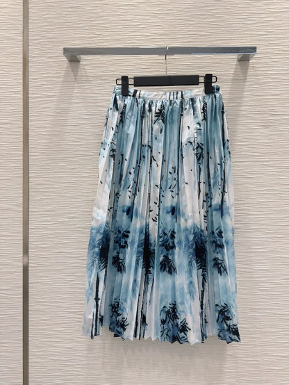 D 25 New Ink Painting Print Skirt
