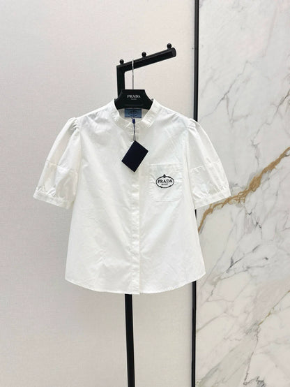 P 25 Spring/Summer newest style letter embroidery decoration short-sleeved shirt