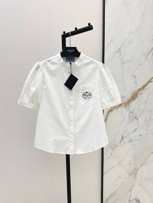 P 25 Spring/Summer newest style letter embroidery decoration short-sleeved shirt