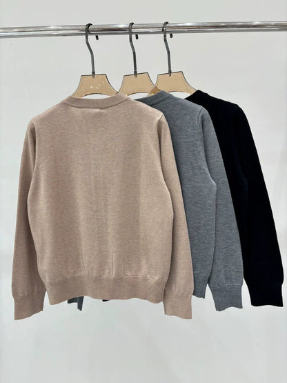 G 25 Spring and Summer New Round Neck Letter Logo Jacquard Simple Knitted Cardigan