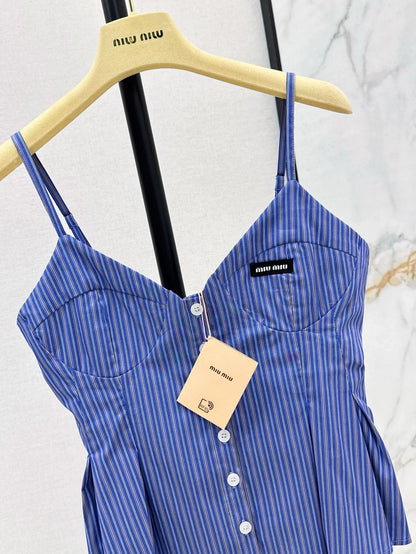 m 25 Spring/Summer Newest Blue Striped Small Suspenders