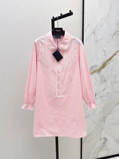 P 25 Spring Summer New Lace Lace Long Sleeve Shirt Style Dresses