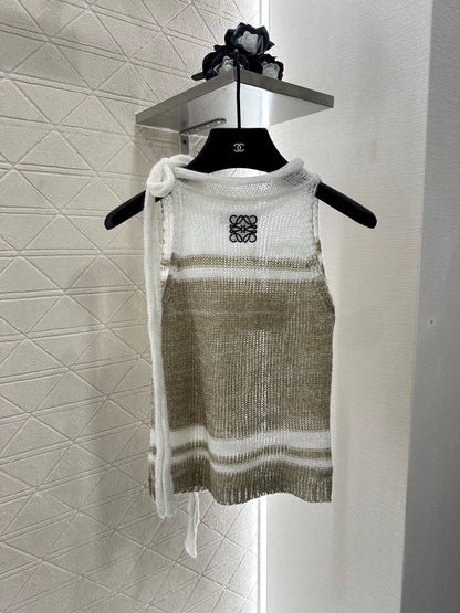 25 Striped Knit Vest and Skirt Set