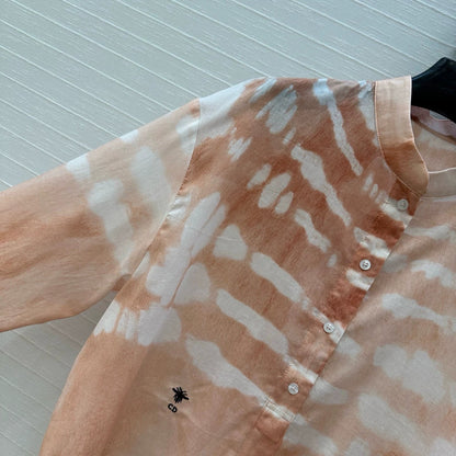 D 25 Spring/Summer Vacation Style New Water Wave Tie-Dye Long Sleeve Shirt