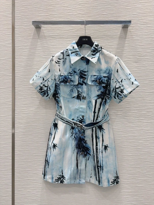 D 25 New Ink Painting Print Dresses