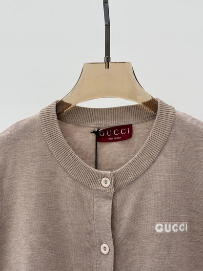 G 25 Spring and Summer New Round Neck Letter Logo Jacquard Simple Knitted Cardigan