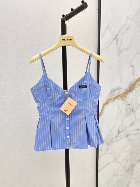 m 25 Spring/Summer Newest Blue Striped Small Suspenders