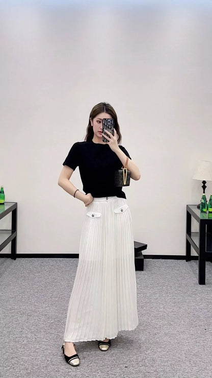 C 25 Early Autumn New Style Temperament Pleated Trousers
