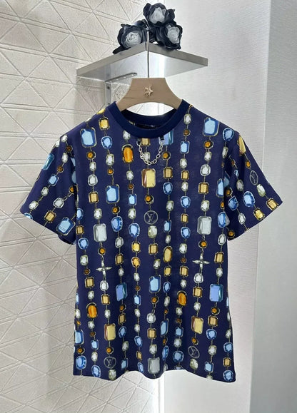 L 25 Summer New Round neck Printed chain short sleeve T-shirt