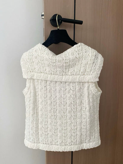 C 25 Pearl Logo Vest Cardigan