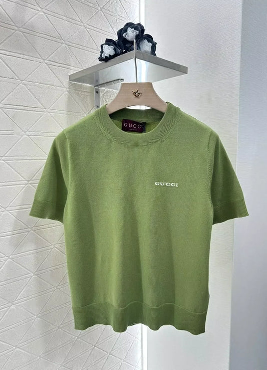 G 25 Spring/Summer New Classic Green Knit Short Sleeve