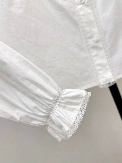 P 25 spring and summer new lace lace long sleeve shirt