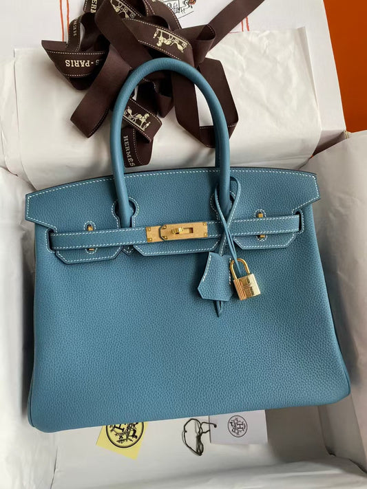 BIRKIN 30CM JEAN BLUE TOGO LEATHER GOLD HARDWARE
