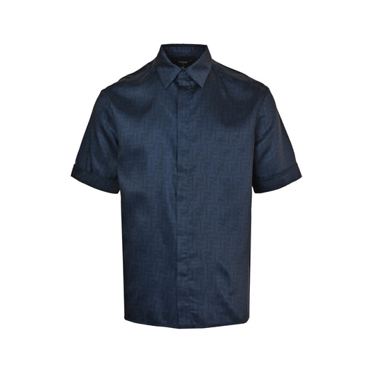 25ss full width FF jacquard dark pattern set short sleeved shirt