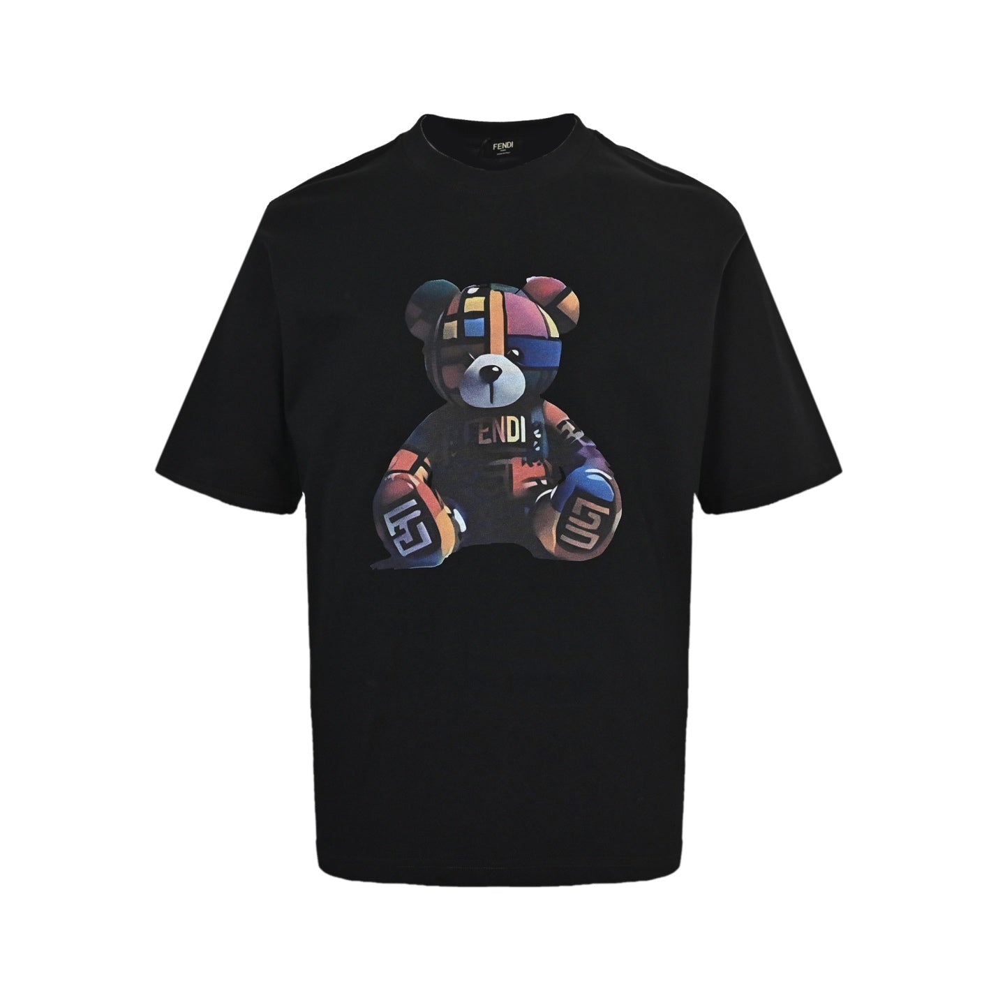 25ss Colorful bear print short sleeved shirt