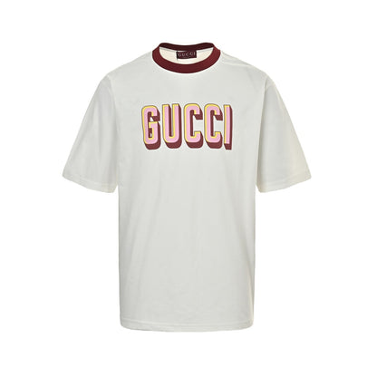 25ss collar contrasting foam printed short sleeved shirt