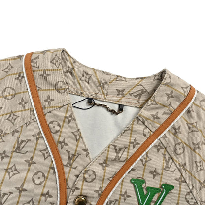 25ss fashion show collaboration embroidered short sleeved baseball shirt