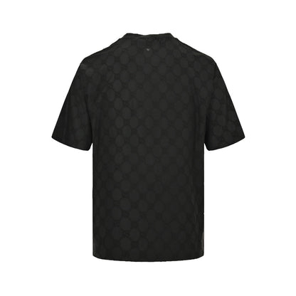 All-over double jacquard short sleeves