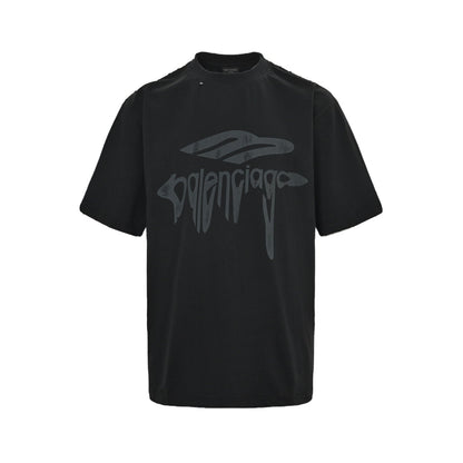 logo dissolving frayed short sleeves