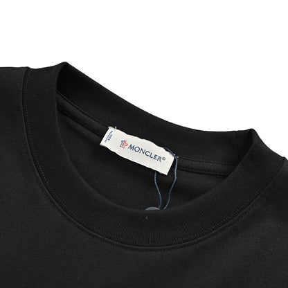 flocked letter logo printed short sleeves