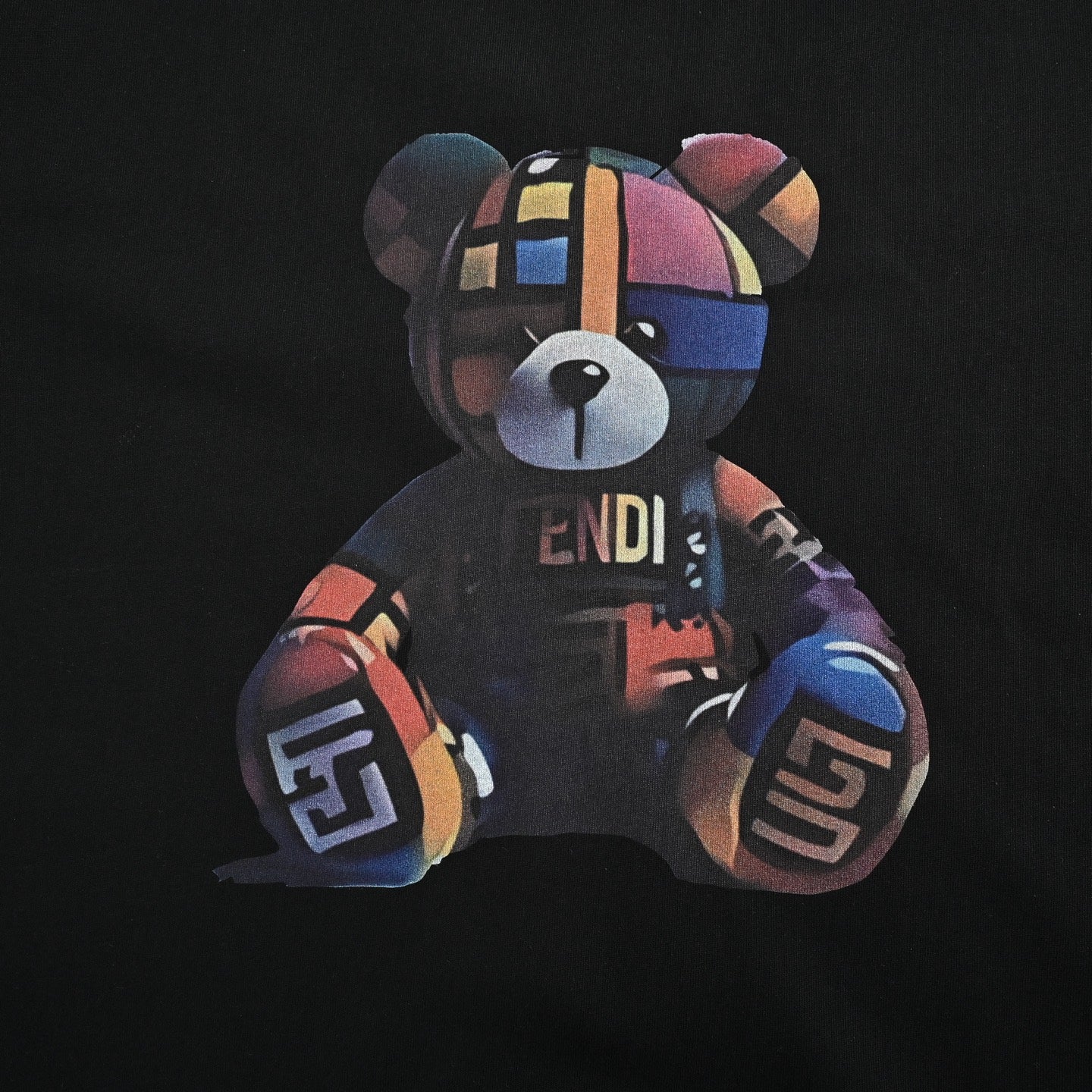 25ss Colorful bear print short sleeved shirt