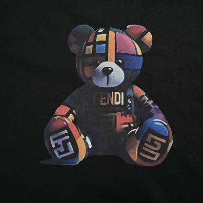25ss Colorful bear print short sleeved shirt