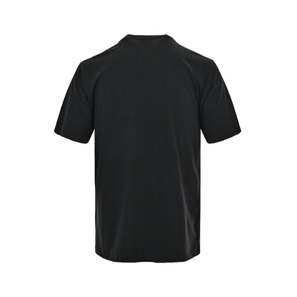 flocked letter logo printed short sleeves