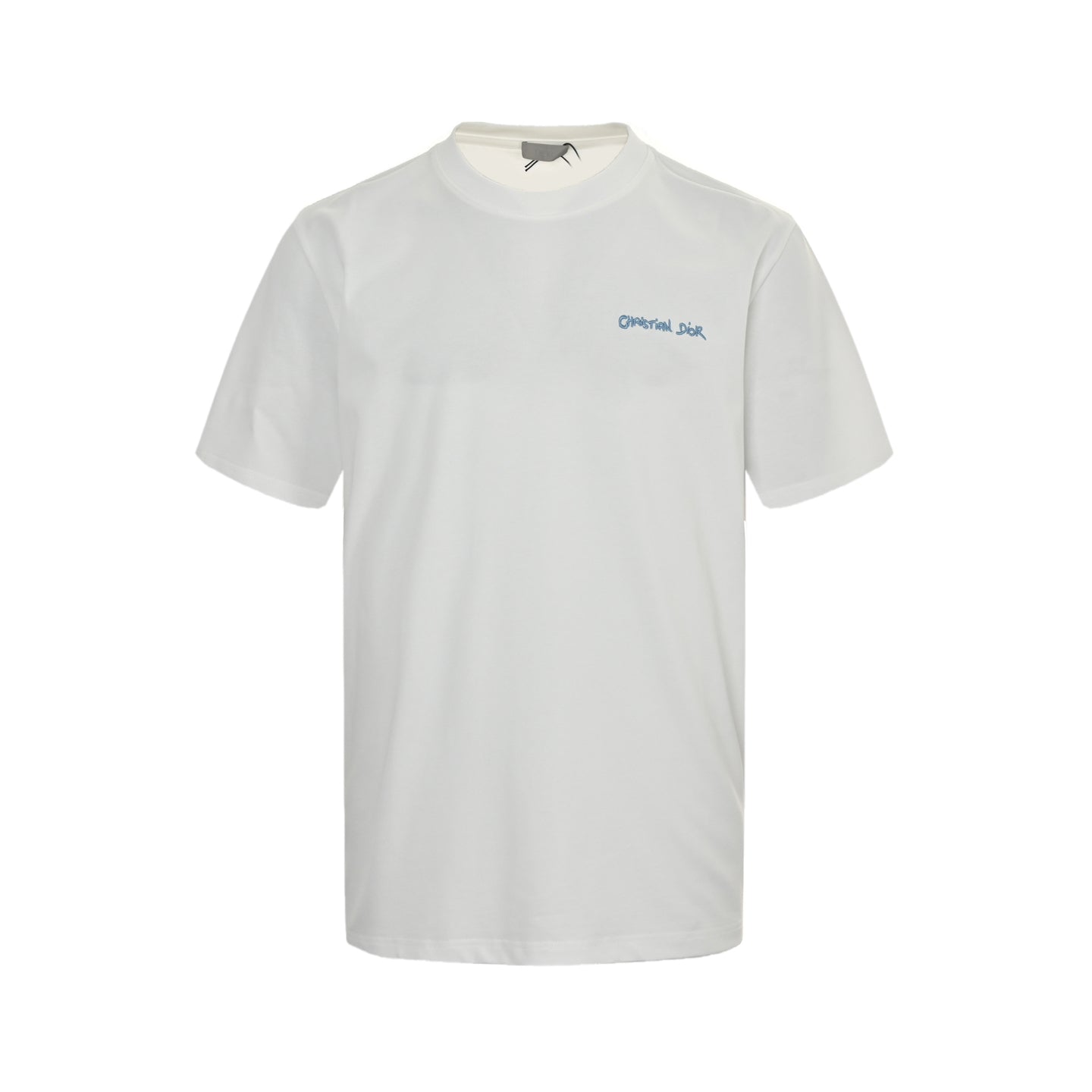 cursive signature embroidered lettering short sleeves