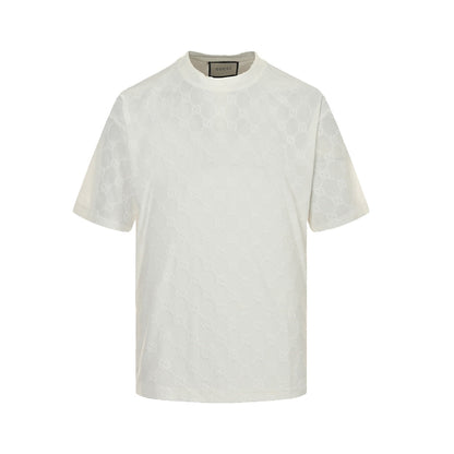 All-over double jacquard short sleeves
